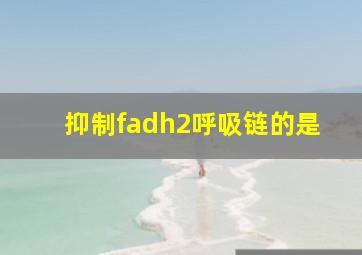 抑制fadh2呼吸链的是