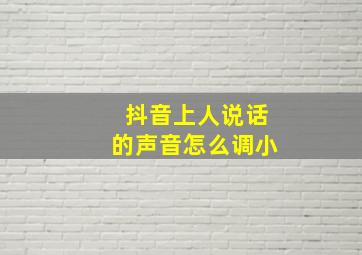 抖音上人说话的声音怎么调小