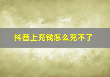 抖音上充钱怎么充不了