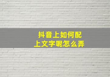 抖音上如何配上文字呢怎么弄