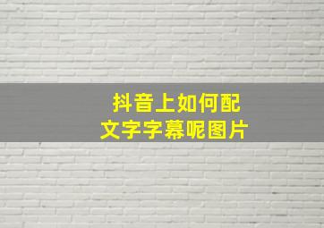 抖音上如何配文字字幕呢图片