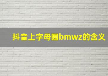 抖音上字母圈bmwz的含义