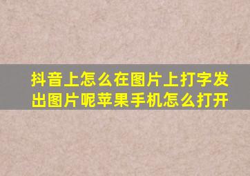 抖音上怎么在图片上打字发出图片呢苹果手机怎么打开