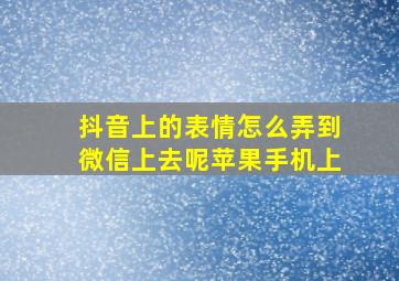 抖音上的表情怎么弄到微信上去呢苹果手机上