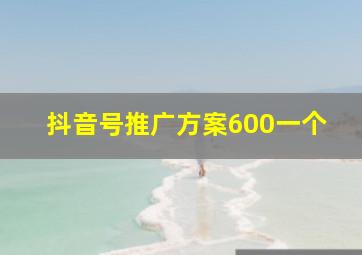 抖音号推广方案600一个