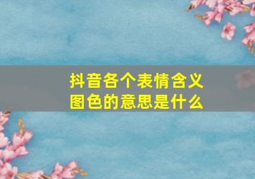 抖音各个表情含义图色的意思是什么