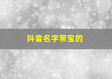 抖音名字带宝的