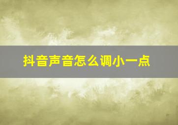 抖音声音怎么调小一点