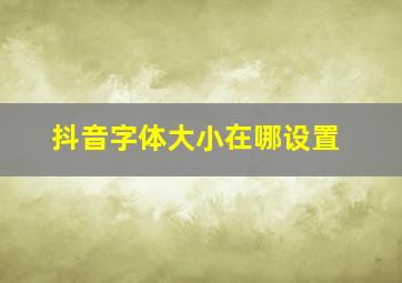 抖音字体大小在哪设置