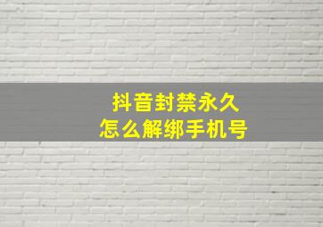 抖音封禁永久怎么解绑手机号