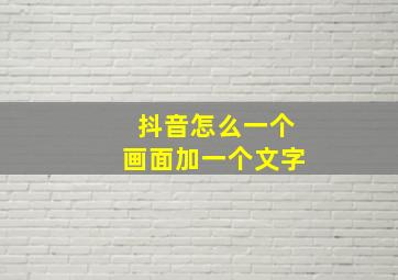 抖音怎么一个画面加一个文字