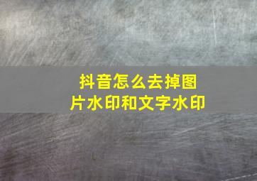 抖音怎么去掉图片水印和文字水印