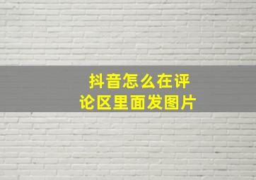 抖音怎么在评论区里面发图片