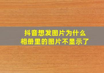 抖音想发图片为什么相册里的图片不显示了