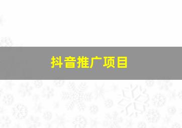 抖音推广项目