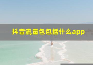 抖音流量包包括什么app