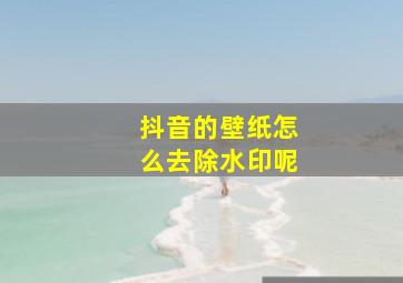 抖音的壁纸怎么去除水印呢