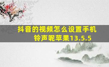 抖音的视频怎么设置手机铃声呢苹果13.5.5