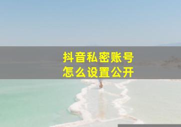 抖音私密账号怎么设置公开