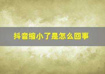 抖音缩小了是怎么回事