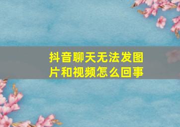 抖音聊天无法发图片和视频怎么回事