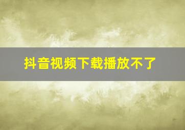 抖音视频下载播放不了