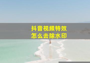 抖音视频特效怎么去除水印