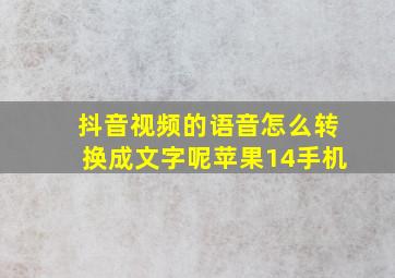 抖音视频的语音怎么转换成文字呢苹果14手机