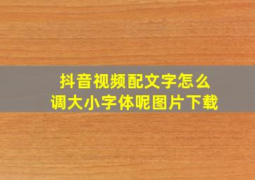 抖音视频配文字怎么调大小字体呢图片下载