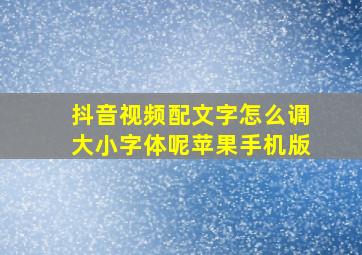 抖音视频配文字怎么调大小字体呢苹果手机版