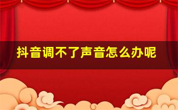 抖音调不了声音怎么办呢