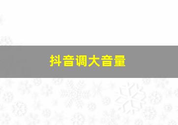 抖音调大音量