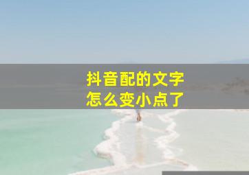 抖音配的文字怎么变小点了