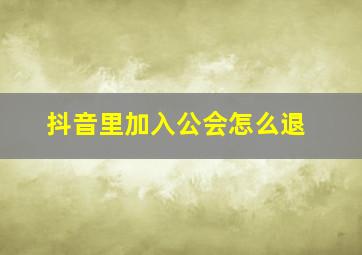 抖音里加入公会怎么退