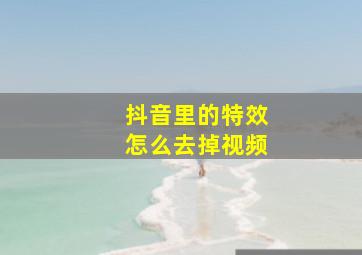 抖音里的特效怎么去掉视频