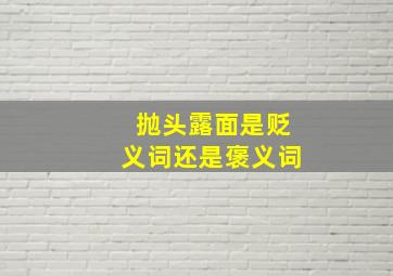 抛头露面是贬义词还是褒义词