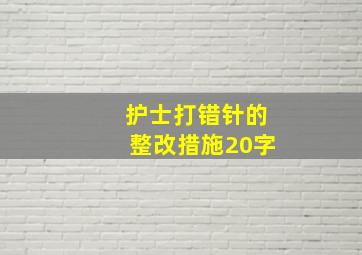 护士打错针的整改措施20字