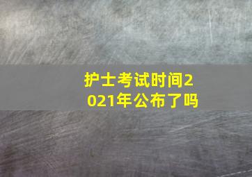 护士考试时间2021年公布了吗