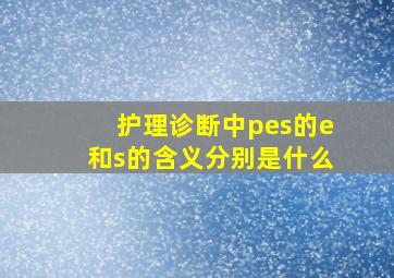 护理诊断中pes的e和s的含义分别是什么