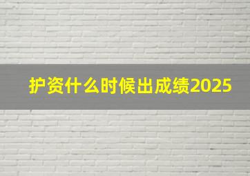 护资什么时候出成绩2025