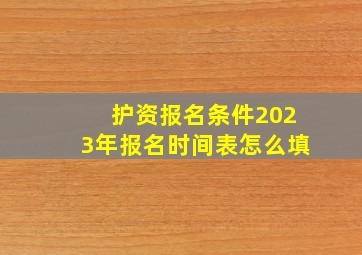 护资报名条件2023年报名时间表怎么填