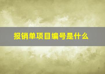 报销单项目编号是什么