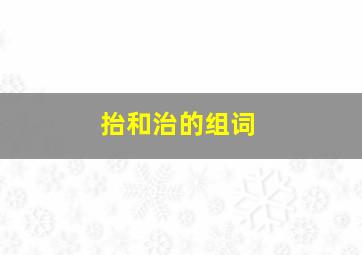 抬和治的组词