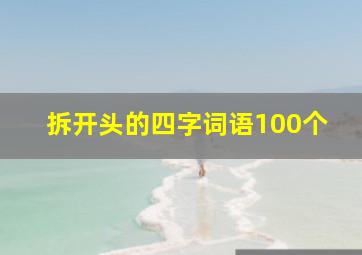 拆开头的四字词语100个