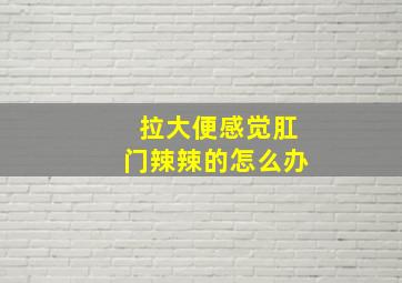 拉大便感觉肛门辣辣的怎么办