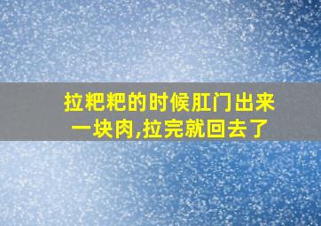 拉粑粑的时候肛门出来一块肉,拉完就回去了