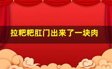 拉粑粑肛门出来了一块肉