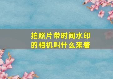 拍照片带时间水印的相机叫什么来着