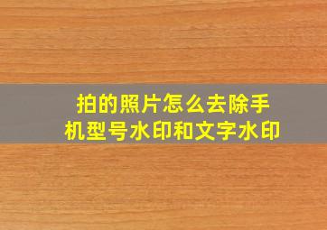 拍的照片怎么去除手机型号水印和文字水印