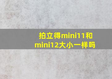 拍立得mini11和mini12大小一样吗